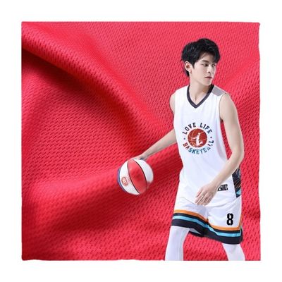 Tricot Knitted Eyelet Mesh Sports Jersey Fabric for Football Uniform Customized Design