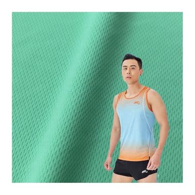 Dark Blue Polyester Birdseye Mesh Eyelet Jersey Fabric 140-160gsm For Sportswear
