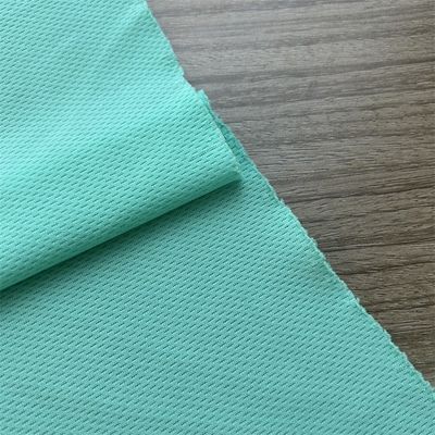 Dark Blue Polyester Birdseye Mesh Eyelet Jersey Fabric 140-160gsm For Sportswear