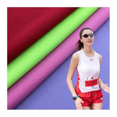Polyester Bird Eye Mesh Fabric Tricot Knitted Wicking For Sweatshirt Sport Garment