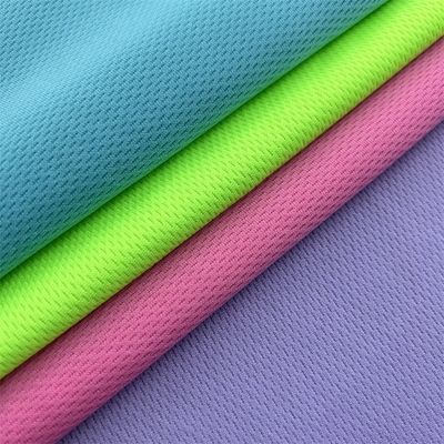 Polyester Bird Eye Mesh Fabric Tricot Knitted Wicking For Sweatshirt Sport Garment