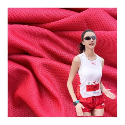 Polyester Knitted Bird Eye Fabric For Sports T-Shirt And Basketball Uniform