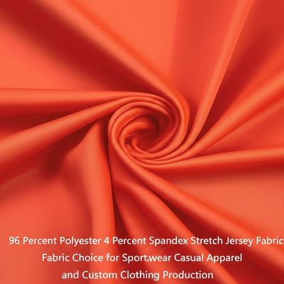 96 Percent Polyester 4 Percent Spandex Stretch Jersey Fabric Fabric Choice for Sportswear Casual Apparel and Custom Clothing Production