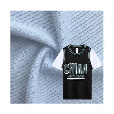 150cm-180cm Width 75D Polyester Birds Eye Mesh Jersey Fabric for Performance Apparel